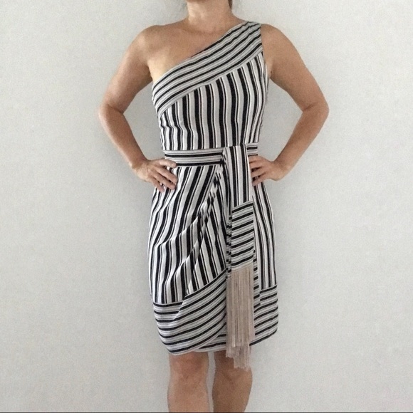 BCBGMaxAzria Dresses & Skirts - ❌Sold❌🔥 BCBG Maxazria Women’s Black Striped Dress 🔥
